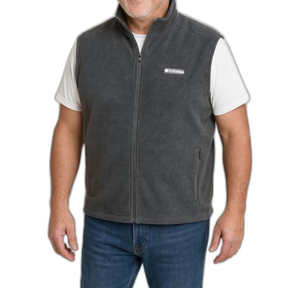Columbia Men’s Gray Fleece Vest | Size XXL